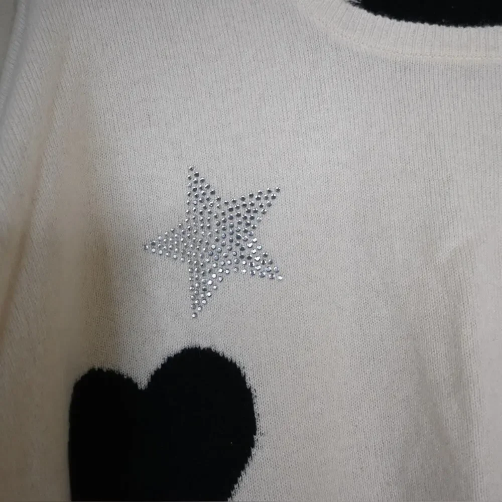 Scott & Scott London Womens M Rhinestone Embellished Cashmere Sweater